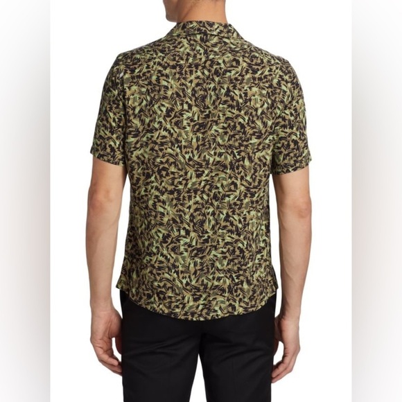 Saks Fifth Avenue Slim Fit Abstract Leaf Camp Shirt - Picture 4 of 9